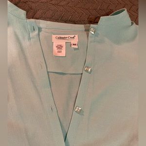 Vintage Unique Aqua Blouse Coldwater Creek